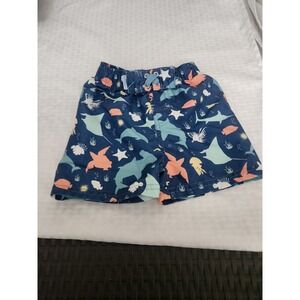 RuggedButts Boys Navy Sea Life Shark‎ Stingray Swim Trunks Size 18-24M